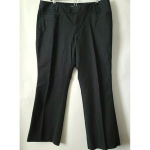 Eddie Bauer Womens Blakely Fit Black Pants Size 18 Flat Front Cotton Blend